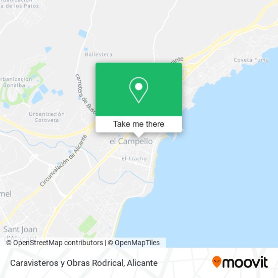 Caravisteros y Obras Rodrical map