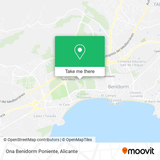 Ona Benidorm Poniente map