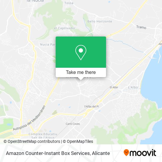 Amazon Counter-Instant Box Services map