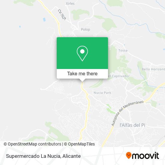 mapa Supermercado La Nucia