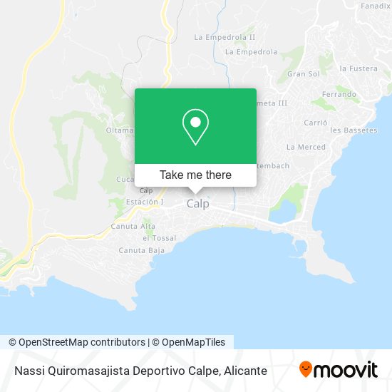 mapa Nassi Quiromasajista Deportivo Calpe