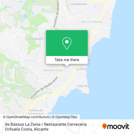 mapa de Bassus La Zenia / Restaurante Cervecería Orihuela Costa