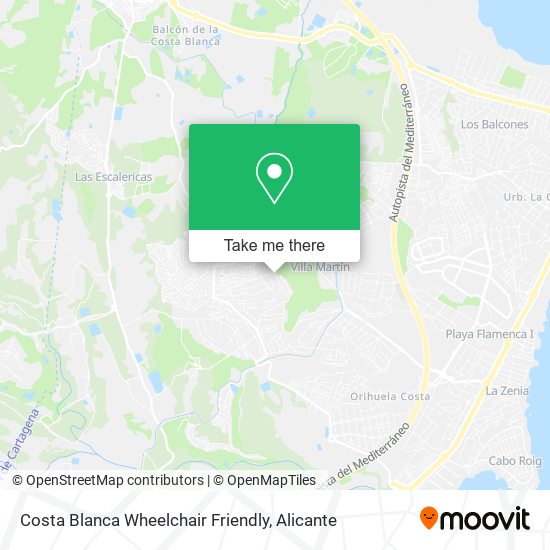 Costa Blanca Wheelchair Friendly map