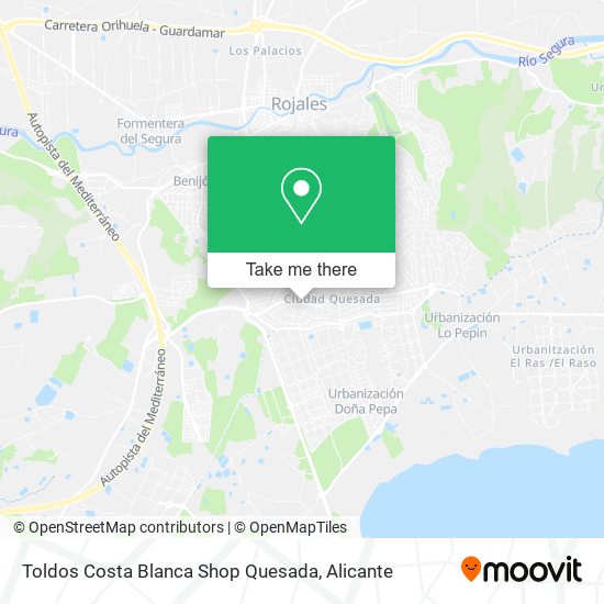 Toldos Costa Blanca Shop Quesada map