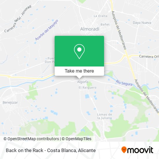 Back on the Rack - Costa Blanca map