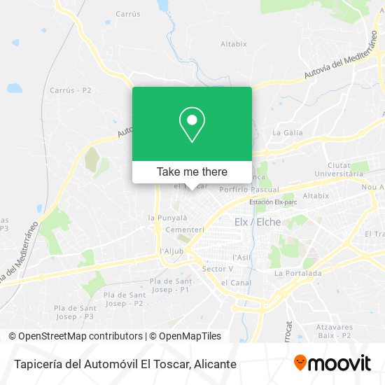 Tapicería del Automóvil El Toscar map