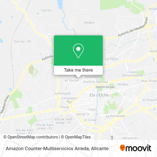 Amazon Counter-Multiservicios Arreda map