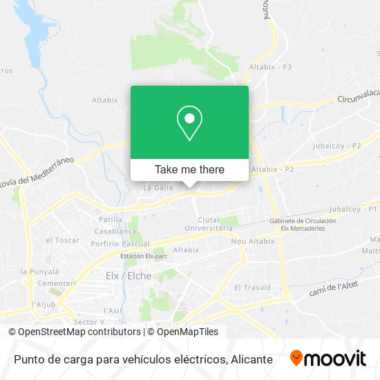 Punto de carga para vehículos eléctricos map
