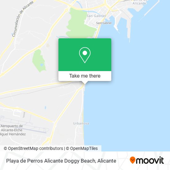 Playa de Perros Alicante Doggy Beach map
