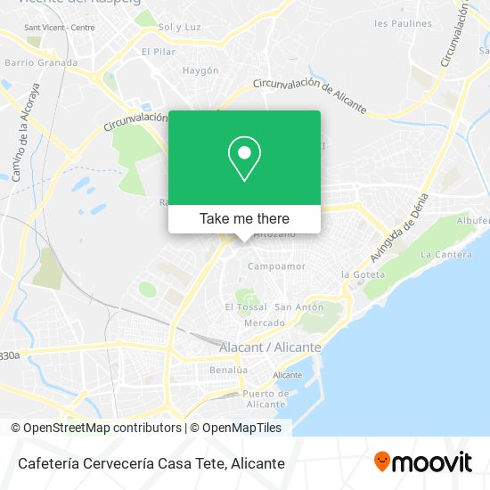 Cafetería Cervecería Casa Tete map