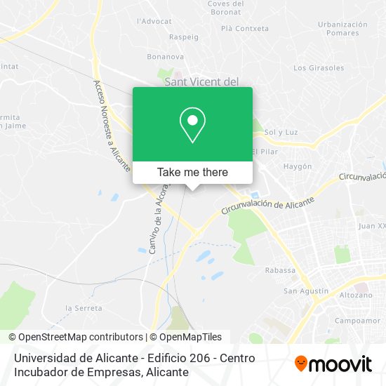 Universidad de Alicante - Edificio 206 - Centro Incubador de Empresas map
