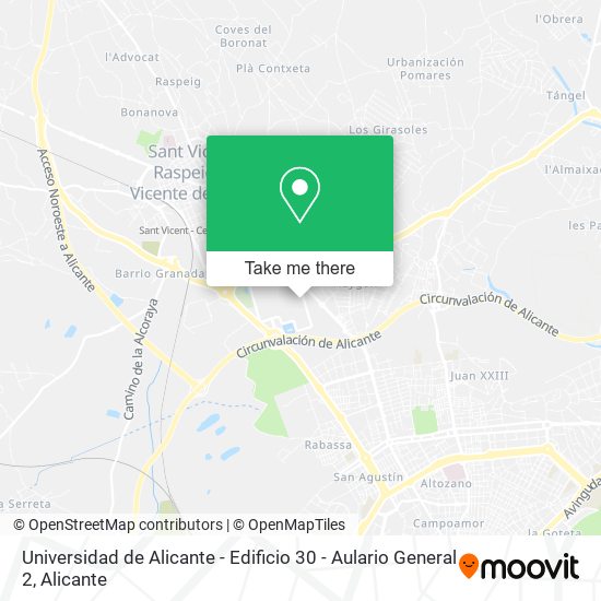 Universidad de Alicante - Edificio 30 - Aulario General 2 map