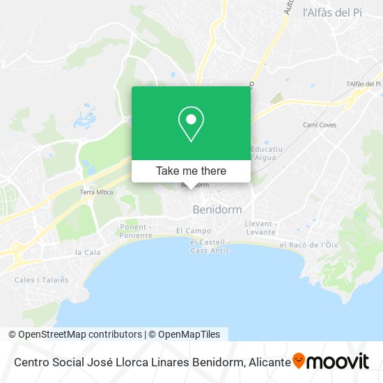 mapa Centro Social José Llorca Linares Benidorm