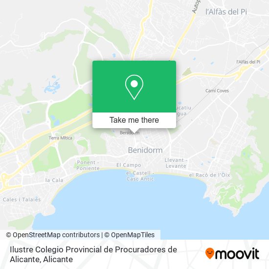 mapa Ilustre Colegio Provincial de Procuradores de Alicante