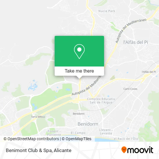 Benimont Club & Spa map