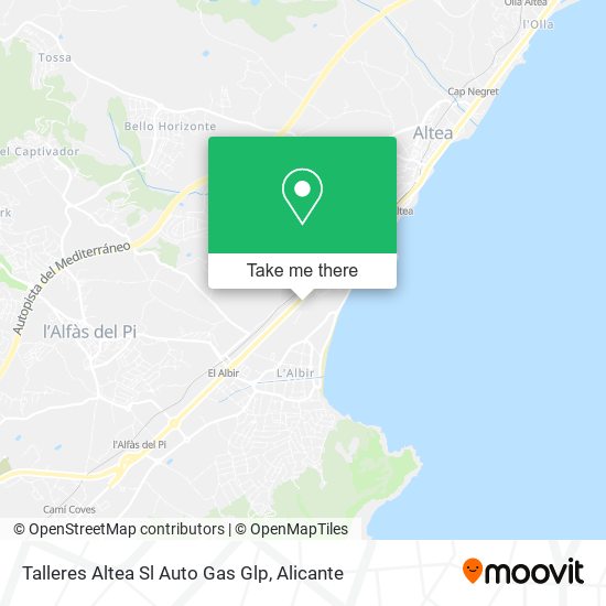 mapa Talleres Altea Sl Auto Gas Glp