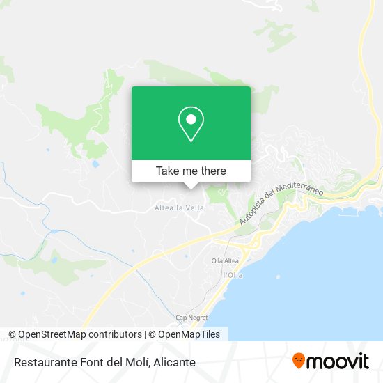 mapa Restaurante Font del Molí