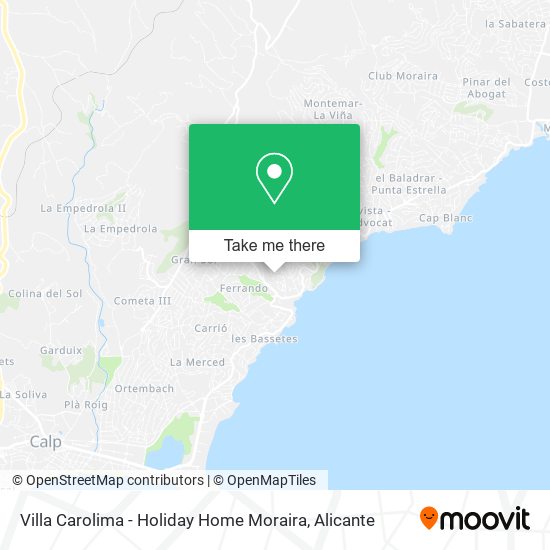 Villa Carolima - Holiday Home Moraira map