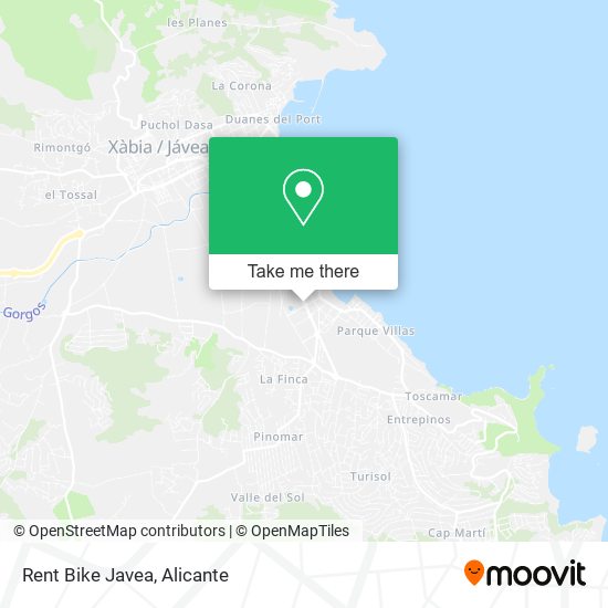 Rent Bike Javea map