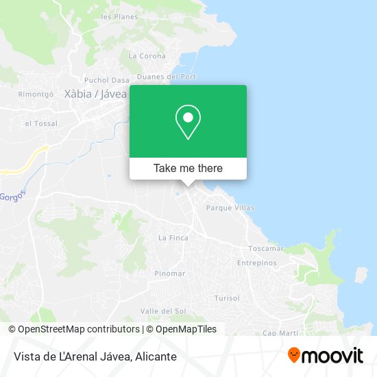 Vista de L'Arenal Jávea map