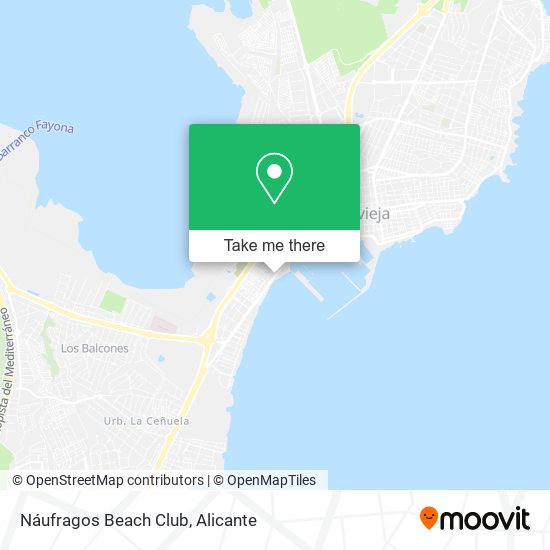 Náufragos Beach Club map
