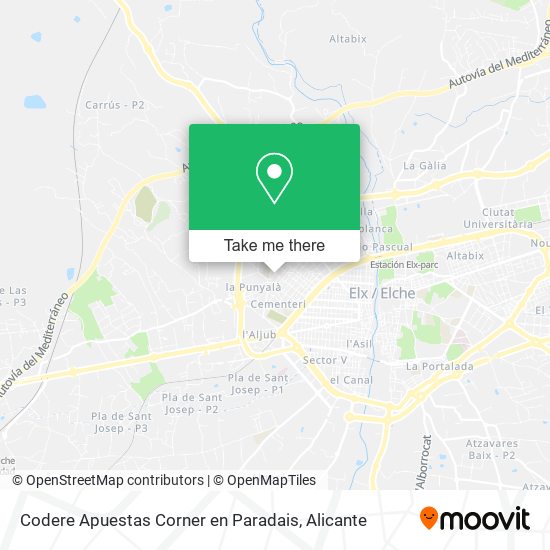 Codere Apuestas Corner en Paradais map