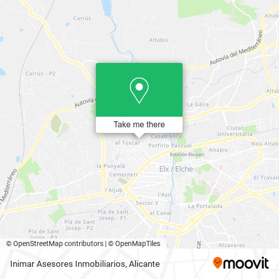 mapa Inimar Asesores Inmobiliarios