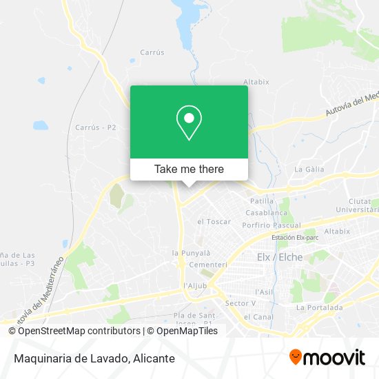 Maquinaria de Lavado map