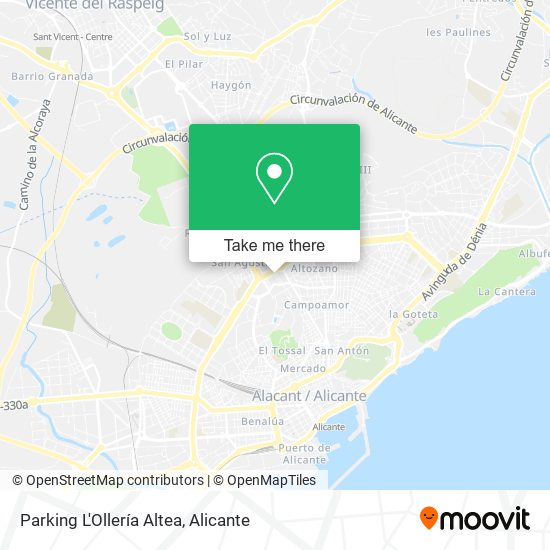 Parking L'Ollería Altea map