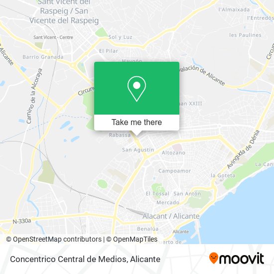 Concentrico Central de Medios map