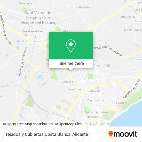 Tejados y Cubiertas Costa Blanca map
