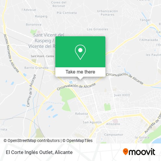 El Corte Inglés Outlet map