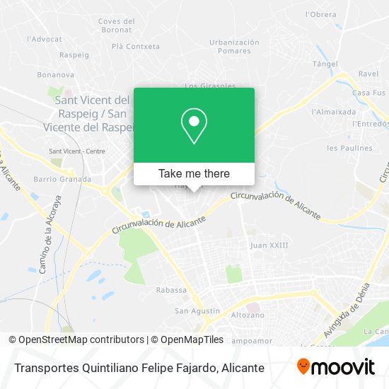 Transportes Quintiliano Felipe Fajardo map