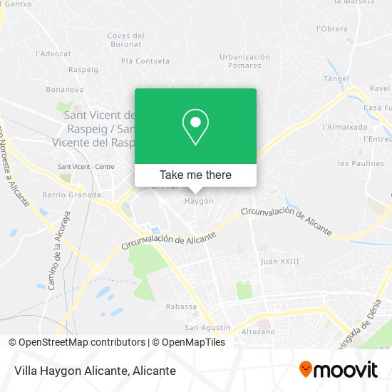 Villa Haygon Alicante map