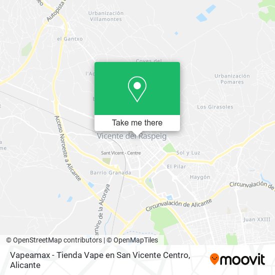 Vapeamax - Tienda Vape en San Vicente Centro map