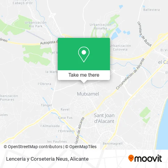 mapa Lencería y Corsetería Neus