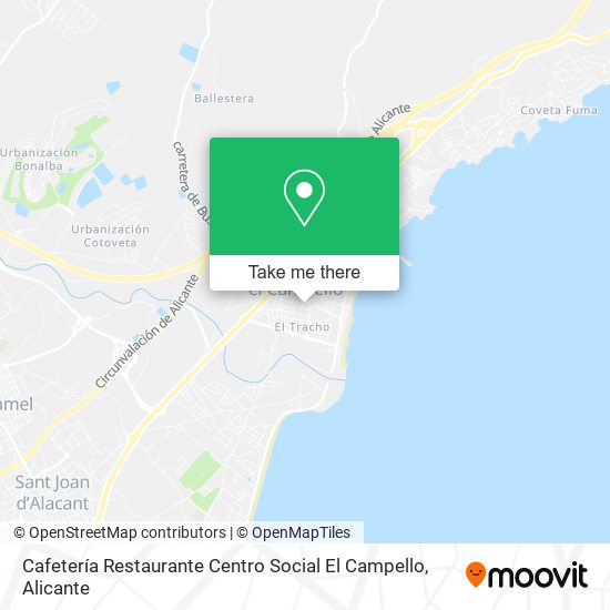 Cafetería Restaurante Centro Social El Campello map