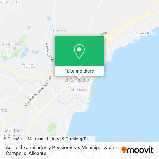 Asoc. de Jubilados y Pensionistas Municipalizada El Campello map