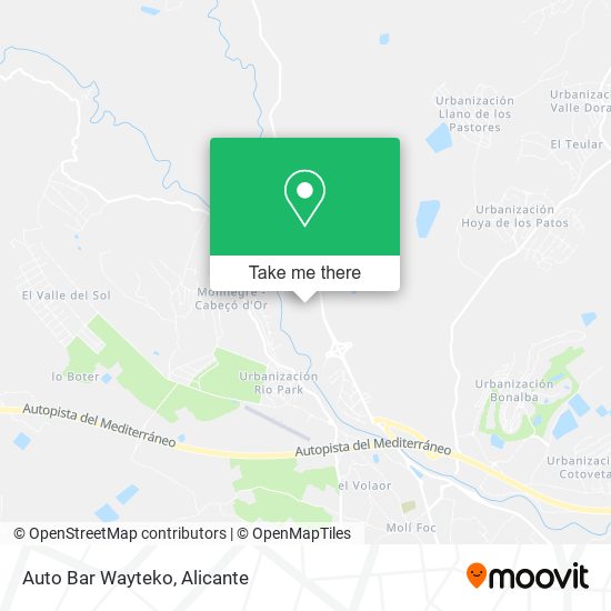 mapa Auto Bar Wayteko