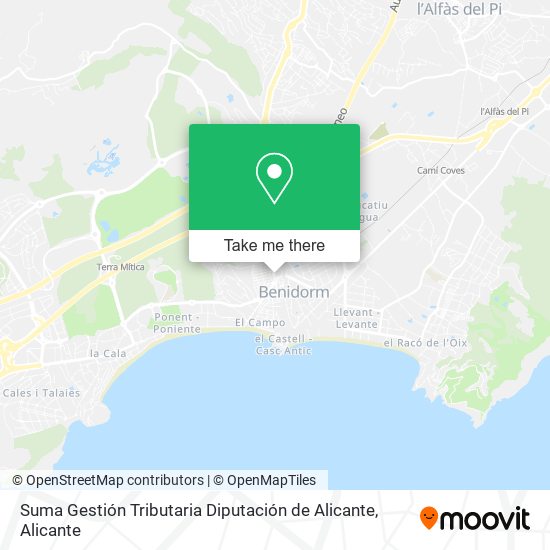 mapa Suma Gestión Tributaria Diputación de Alicante