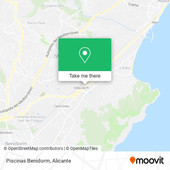 Piscinas Benidorm map