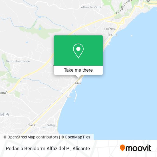 Pedania Benidorm Alfaz del Pi map