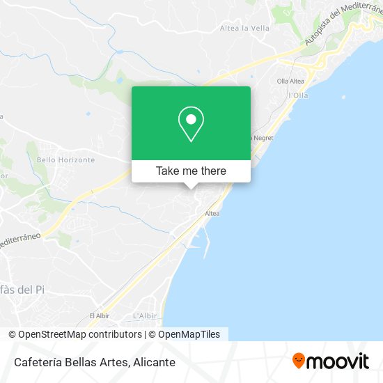 Cafetería Bellas Artes map
