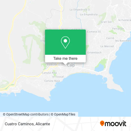 Cuatro Caminos map