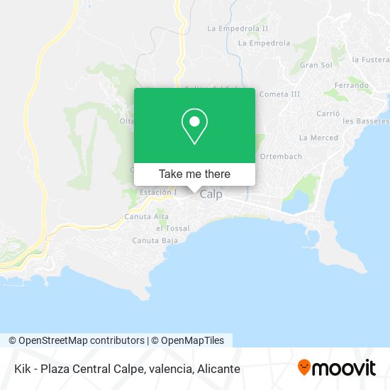 Kik - Plaza Central Calpe, valencia map