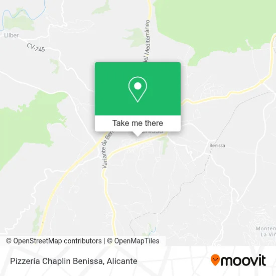 Pizzería Chaplin Benissa map