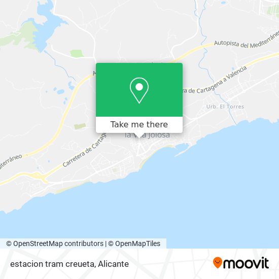 estacion tram creueta map