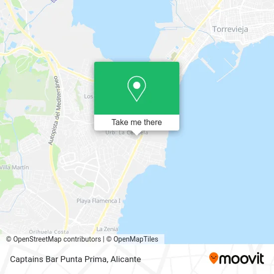 mapa Captains Bar Punta Prima