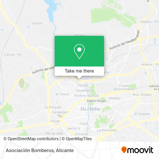 Asociación Bomberos map