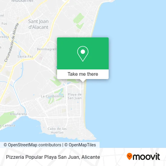 Pizzería Popular Playa San Juan map